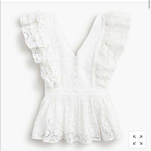 J.CREW eyelet ruffle top